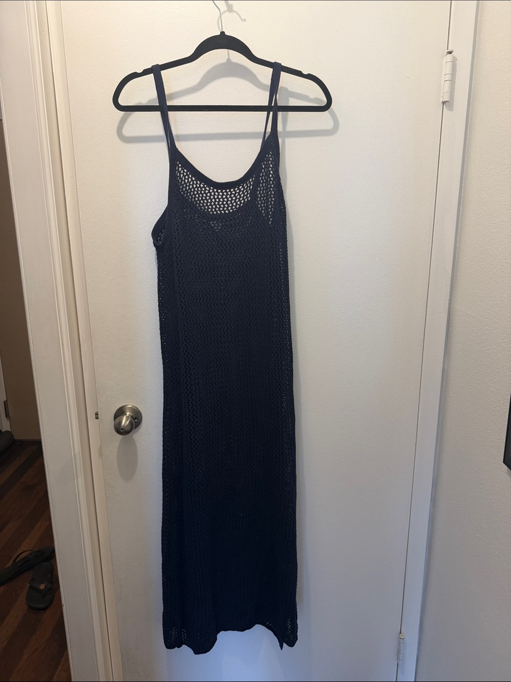 aerie Navy Crochet Maxi Dress - Sleeveless Cover-Up